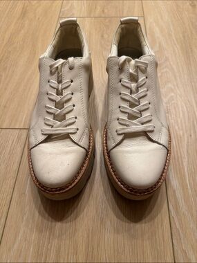 Dolce Vita Cream Leather Platform Sneakers